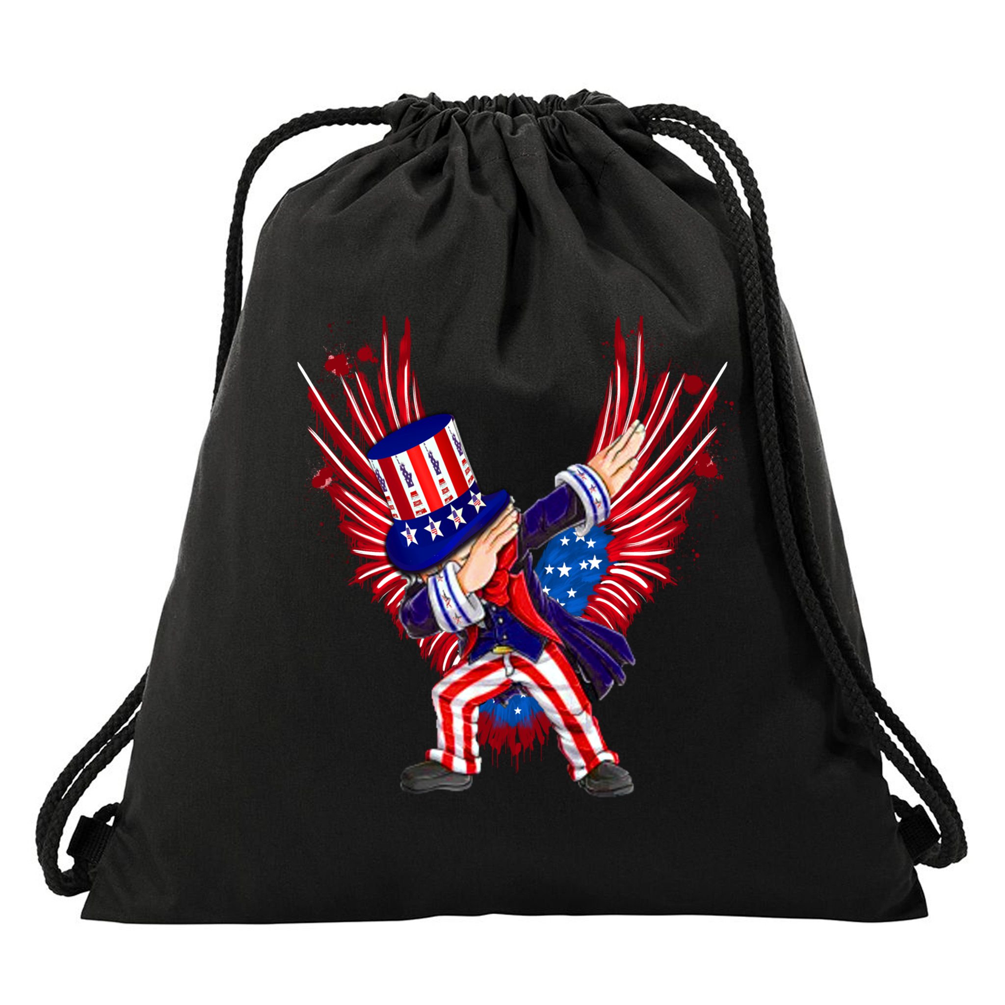 Usa Uncle Sam Dabbing 4 July Independence Day Gift Drawstring Bag