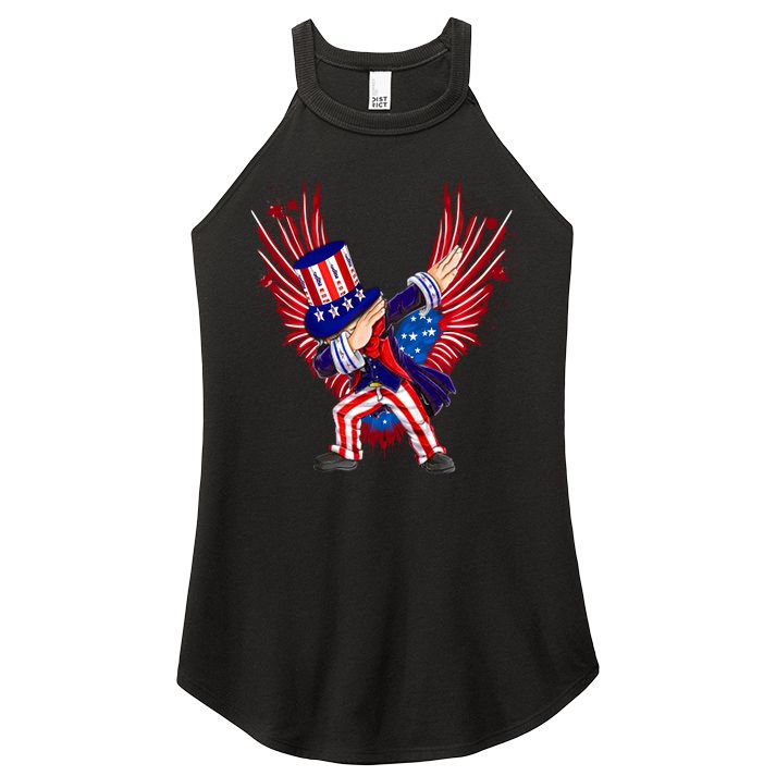 Usa Uncle Sam Dabbing 4 July Independence Day Gift Women's Perfect Tri Rocker Tank