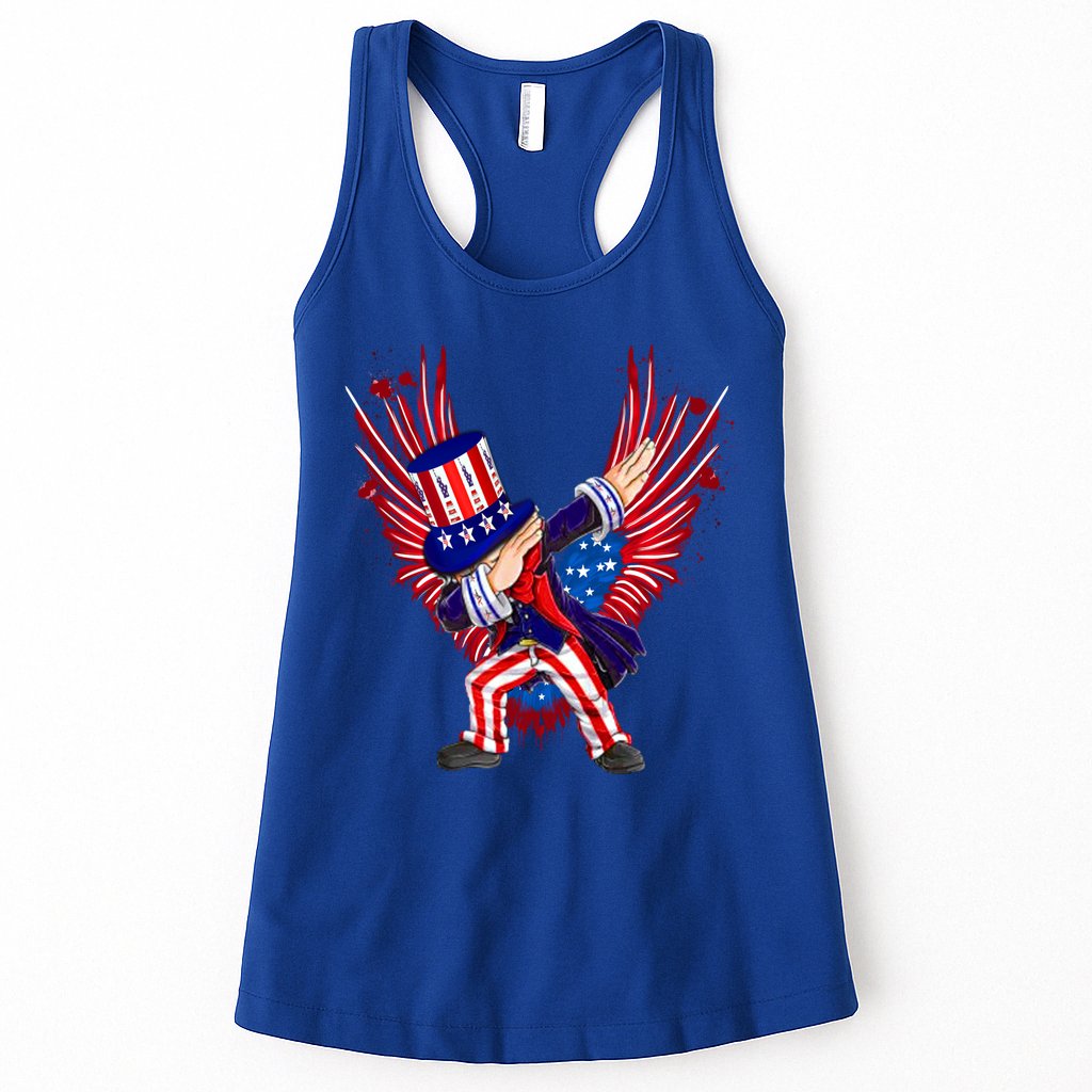 Usa Uncle Sam Dabbing 4 July Independence Day Gift Womens Tank Top