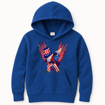 Usa Uncle Sam Dabbing 4 July Independence Day Gift Kids Hoodie