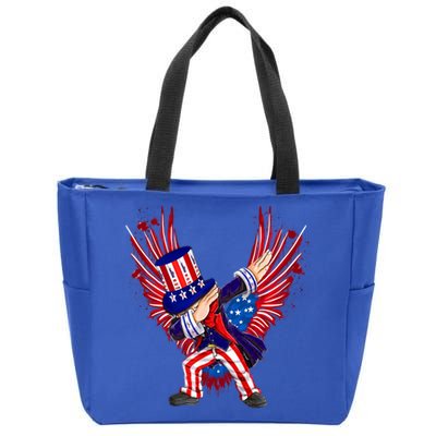 Usa Uncle Sam Dabbing 4 July Independence Day Gift Zip Tote Bag