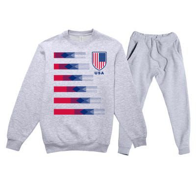 USA Soccer American Team Jersey Premium Crewneck Sweatsuit Set