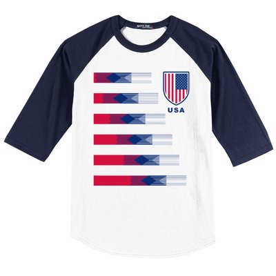 USA Soccer American Team Jersey Baseball Sleeve Shirt