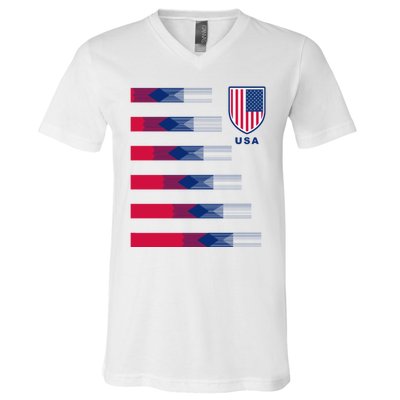 USA Soccer American Team Jersey V-Neck T-Shirt