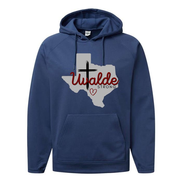 Uvalde Uvalde Strong Pray For Uvalde Performance Fleece Hoodie