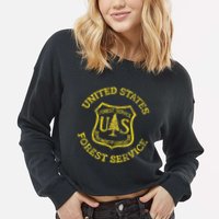 U.S. United States Forest Service Usfs National Cropped Pullover Crew