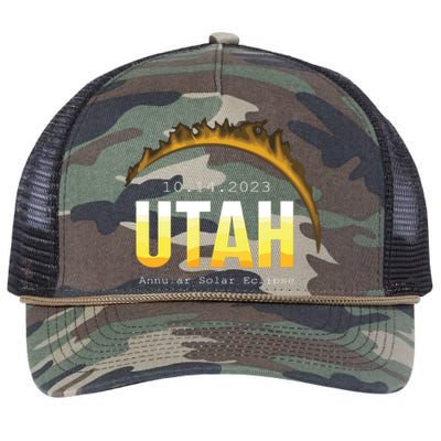 Utah Usa State Annular Solar Eclipse 14th October Retro Rope Trucker Hat Cap