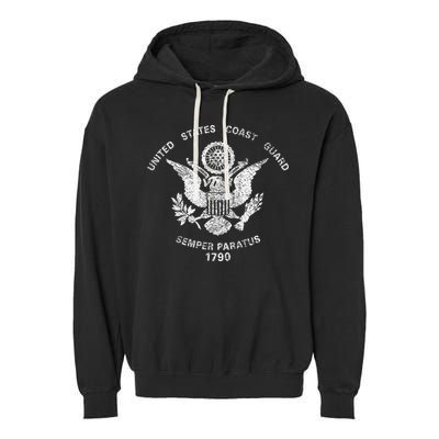 Us United States Coast Guard Uscg Eagle Flag Garment-Dyed Fleece Hoodie