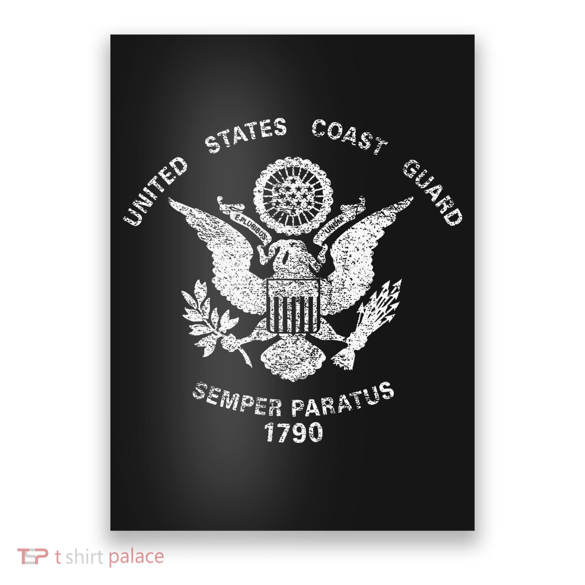Us United States Coast Guard Uscg Eagle Flag Poster
