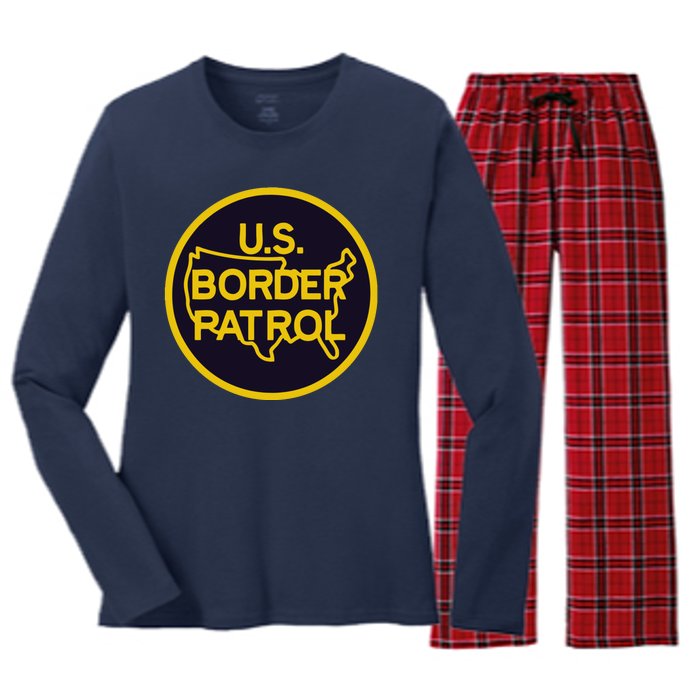 Us United States Border Patrol Women's Long Sleeve Flannel Pajama Set 