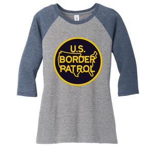 Us United States Border Patrol Women's Tri-Blend 3/4-Sleeve Raglan Shirt