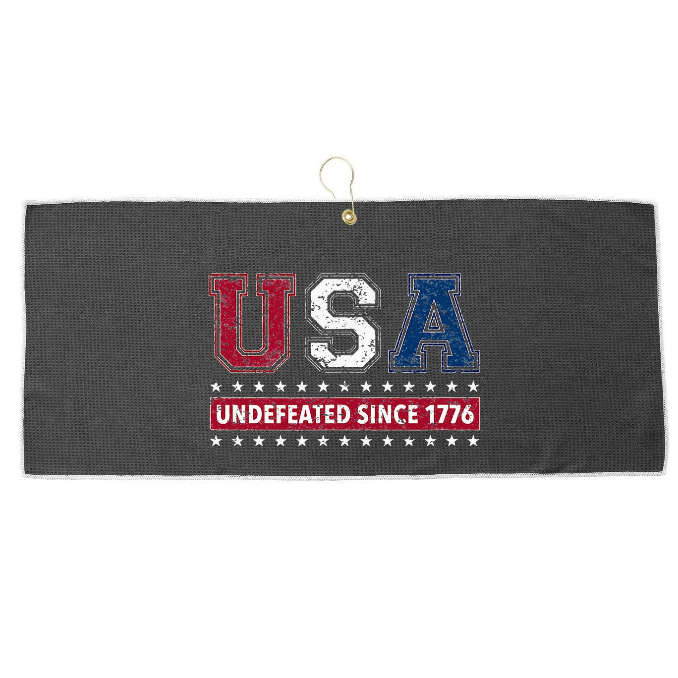 Usa Undefeated Since 1776 Large Microfiber Waffle Golf Towel