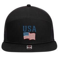USA 7 Panel Mesh Trucker Snapback Hat