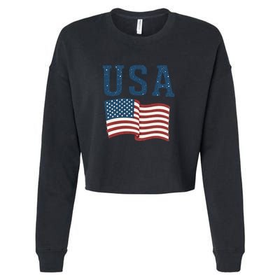 USA Cropped Pullover Crew