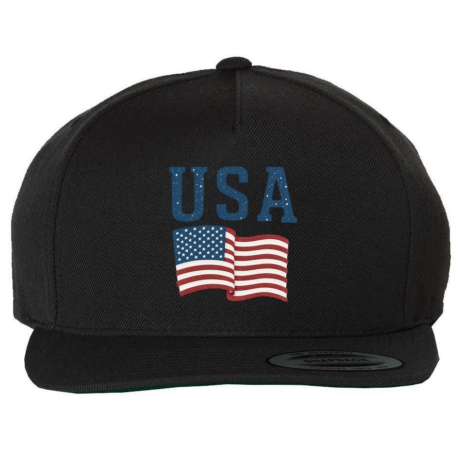 USA Wool Snapback Cap