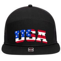 Usa 7 Panel Mesh Trucker Snapback Hat