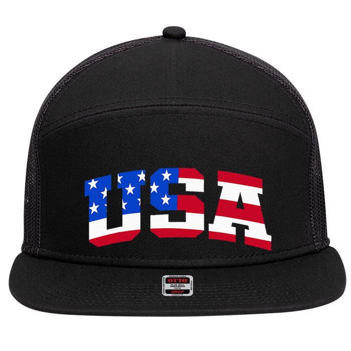 Usa 7 Panel Mesh Trucker Snapback Hat