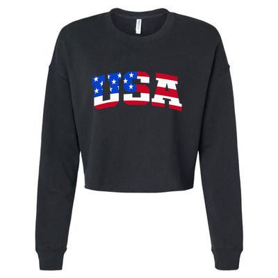 Usa Cropped Pullover Crew