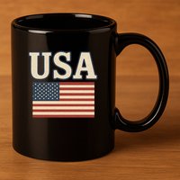 USA 11oz C Handle Ceramic Mug