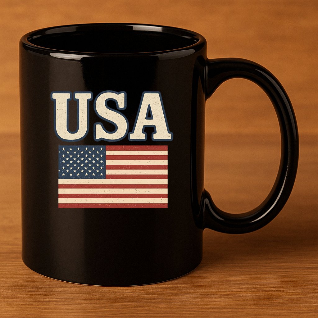 USA 11oz C Handle Ceramic Mug