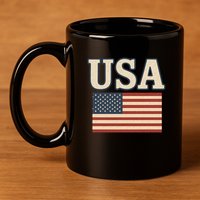 USA 11oz C Handle Ceramic Mug
