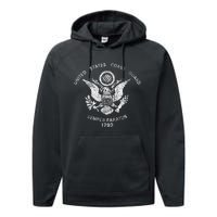 Us United States Coast Guard Uscg Eagle Flag Performance Fleece Hoodie