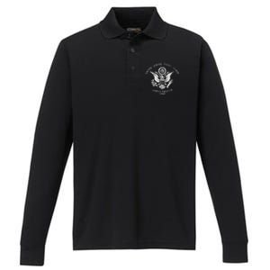 Us United States Coast Guard Uscg Eagle Flag Performance Long Sleeve Polo