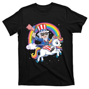 Unicorn Uncle Sam 4th Of July Mericorn Usa Flag T-Shirt