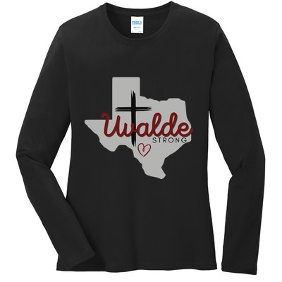 Uvalde Uvalde Strong Pray For Uvalde Ladies Long Sleeve Shirt