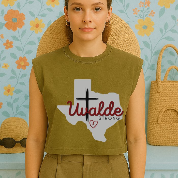 Uvalde Uvalde Strong Pray For Uvalde Garment-Dyed Women's Muscle Tee
