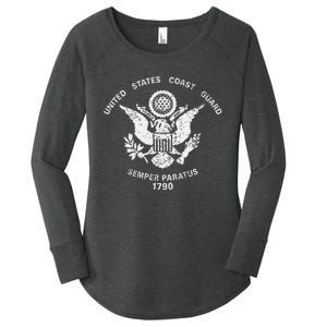 Us United States Coast Guard Uscg Eagle Flag Women's Perfect Tri Tunic Long Sleeve Shirt