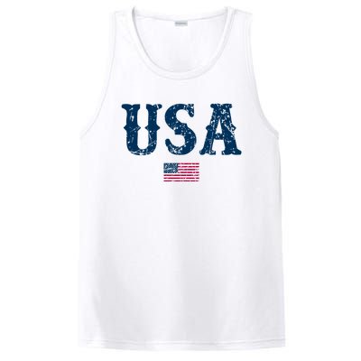 Usa United States Of America American Flag July 4th PosiCharge Competitor Tank