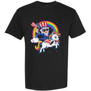 Unicorn Uncle Sam 4th of July Mericorn  USA Flag Garment-Dyed Heavyweight T-Shirt