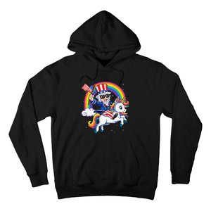 Unicorn Uncle Sam 4th of July Mericorn  USA Flag Hoodie