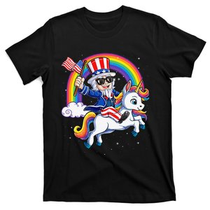 Unicorn Uncle Sam 4th of July Mericorn  USA Flag T-Shirt