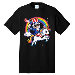 Unicorn Uncle Sam 4th of July Mericorn  USA Flag Tall T-Shirt