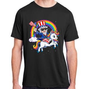 Unicorn Uncle Sam 4th of July Mericorn  USA Flag Adult ChromaSoft Performance T-Shirt