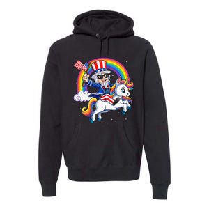 Unicorn Uncle Sam 4th of July Mericorn  USA Flag Premium Hoodie