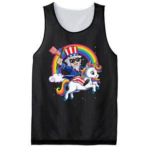 Unicorn Uncle Sam 4th of July Mericorn  USA Flag Mesh Reversible Basketball Jersey Tank