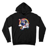 Unicorn Uncle Sam 4th of July Mericorn  USA Flag Tall Hoodie