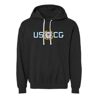 US UNITED STATES COAST GUARD USCG ANCHOR EMBLEM SEAL LOGO Garment-Dyed Fleece Hoodie