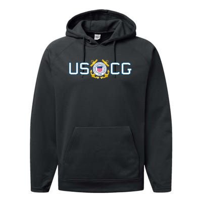 US UNITED STATES COAST GUARD USCG ANCHOR EMBLEM SEAL LOGO Performance Fleece Hoodie