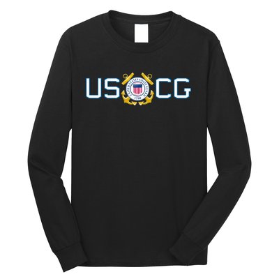 US UNITED STATES COAST GUARD USCG ANCHOR EMBLEM SEAL LOGO Long Sleeve Shirt