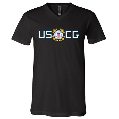 US UNITED STATES COAST GUARD USCG ANCHOR EMBLEM SEAL LOGO V-Neck T-Shirt