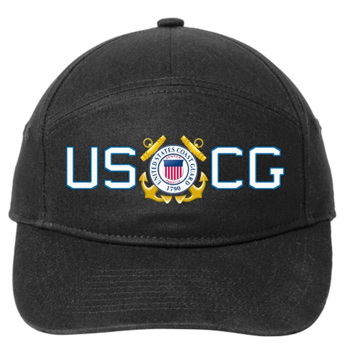 US UNITED STATES COAST GUARD USCG ANCHOR EMBLEM SEAL LOGO 7-Panel Snapback Hat