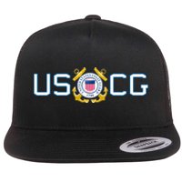 US UNITED STATES COAST GUARD USCG ANCHOR EMBLEM SEAL LOGO Flat Bill Trucker Hat