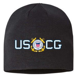 US UNITED STATES COAST GUARD USCG ANCHOR EMBLEM SEAL LOGO Sustainable Beanie