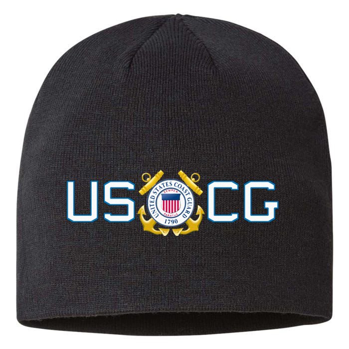 US UNITED STATES COAST GUARD USCG ANCHOR EMBLEM SEAL LOGO Sustainable Beanie