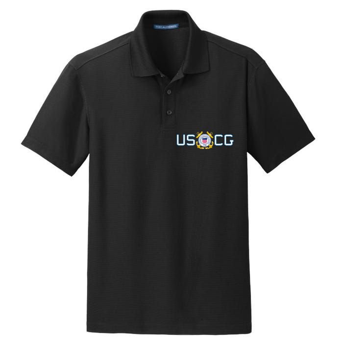 US UNITED STATES COAST GUARD USCG ANCHOR EMBLEM SEAL LOGO Dry Zone Grid Polo