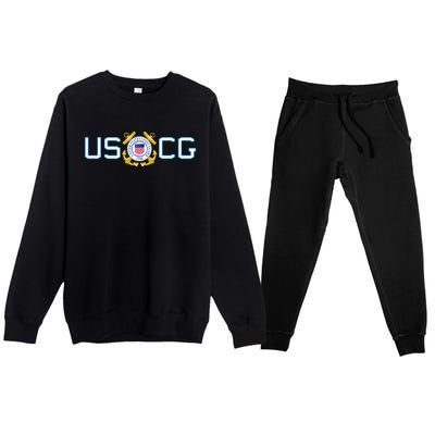 US UNITED STATES COAST GUARD USCG ANCHOR EMBLEM SEAL LOGO Premium Crewneck Sweatsuit Set